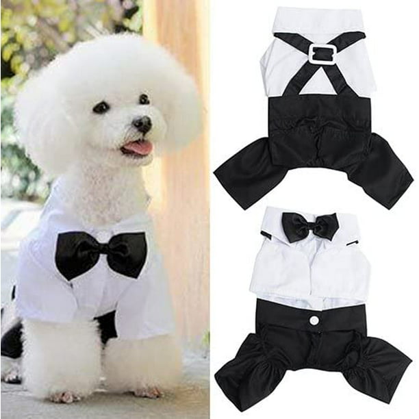 Small Pet Dog Clothes Men's Suit Boy Puppy Suspender Pant Apparel Jumpsuit Shirt